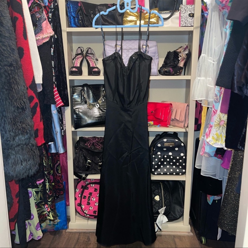 VTG Betsey Johnson Gemmed Halter Dress - Picture 1 of 7
